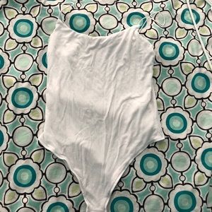 White stretchy Garage bodysuit